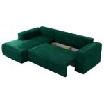 Narożnik TRENTINO L - strona lewa - ciemnozielony, welwet