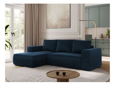 Narożnik TRENTINO L - strona lewa - ciemnoniebieski, welwet