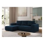 Narożnik TRENTINO L - strona lewa - ciemnoniebieski, welwet