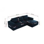 Narożnik TRENTINO L - strona lewa - ciemnoniebieski, welwet