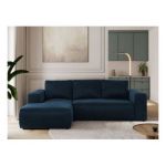 Narożnik TRENTINO L - strona lewa - ciemnoniebieski, welwet