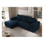 Narożnik TRENTINO L - strona lewa - ciemnoniebieski, welwet