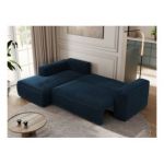 Narożnik TRENTINO L - strona lewa - ciemnoniebieski, welwet