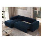 Narożnik TRENTINO L - strona lewa - ciemnoniebieski, welwet