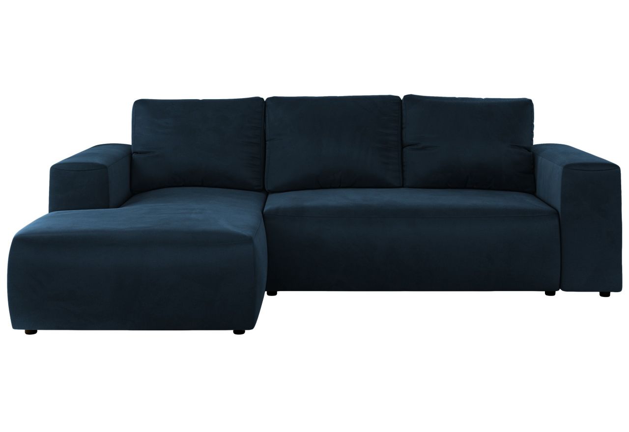 Narożnik TRENTINO L - strona lewa - ciemnoniebieski, welwet