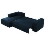 Narożnik TRENTINO L - strona lewa - ciemnoniebieski, welwet