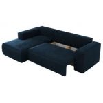 Narożnik TRENTINO L - strona lewa - ciemnoniebieski, welwet