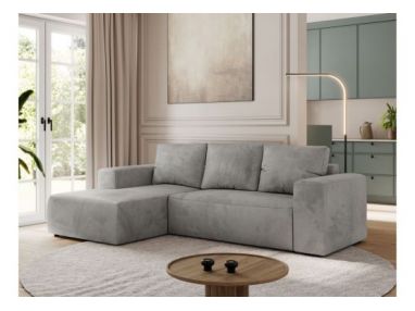 Narożnik TRENTINO L - strona lewa - jasnoszary, welwet