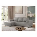 Narożnik TRENTINO L - strona lewa - jasnoszary, welwet