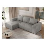 Narożnik TRENTINO L - strona lewa - jasnoszary, welwet