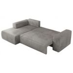 Narożnik TRENTINO L - strona lewa - jasnoszary, welwet