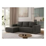 Narożnik TRENTINO L - strona lewa - ciemnoszary, welwet