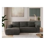 Narożnik TRENTINO L - strona lewa - ciemnoszary, welwet