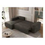 Narożnik TRENTINO L - strona lewa - ciemnoszary, welwet