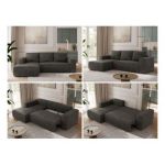 Narożnik TRENTINO L - strona lewa - ciemnoszary, welwet