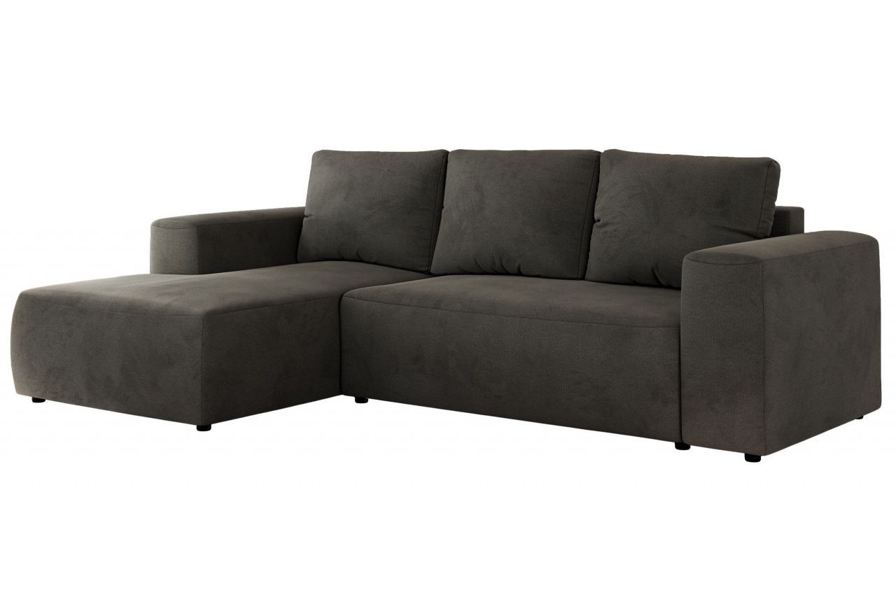 Narożnik TRENTINO L - strona lewa - ciemnoszary, welwet
