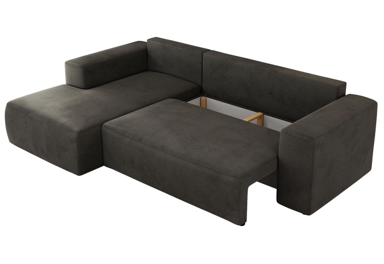 Narożnik TRENTINO L - strona lewa - ciemnoszary, welwet