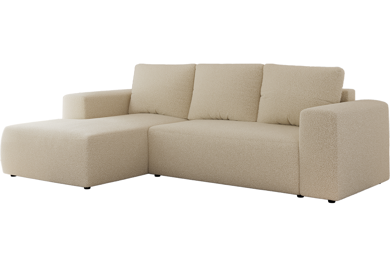 Narożnik TRENTINO L - strona lewa - kremowy, boucle