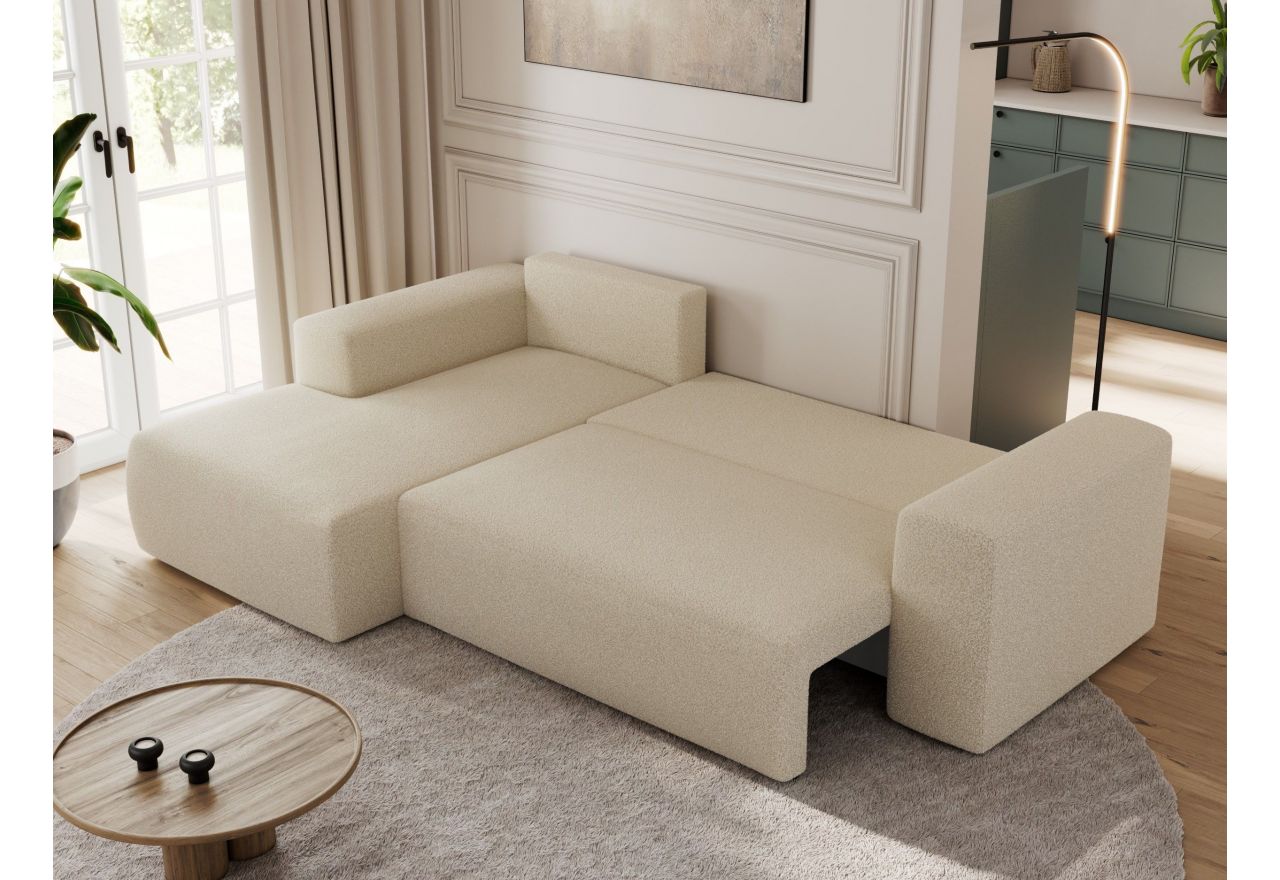 Narożnik TRENTINO L - strona lewa - kremowy, boucle