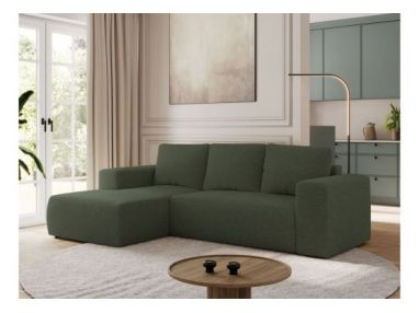 Narożnik TRENTINO L - strona lewa - zielony, boucle