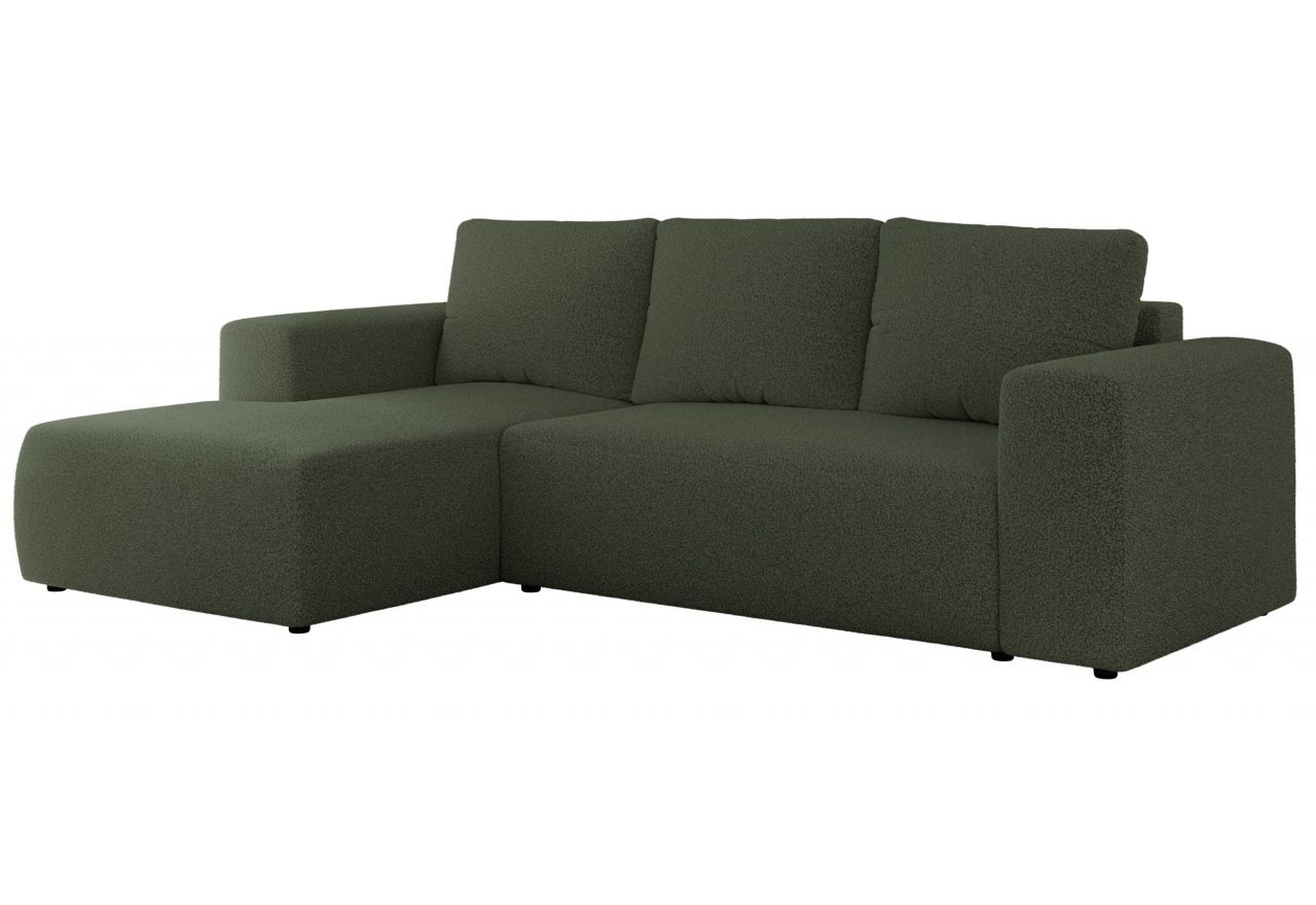 Narożnik TRENTINO L - strona lewa - zielony, boucle