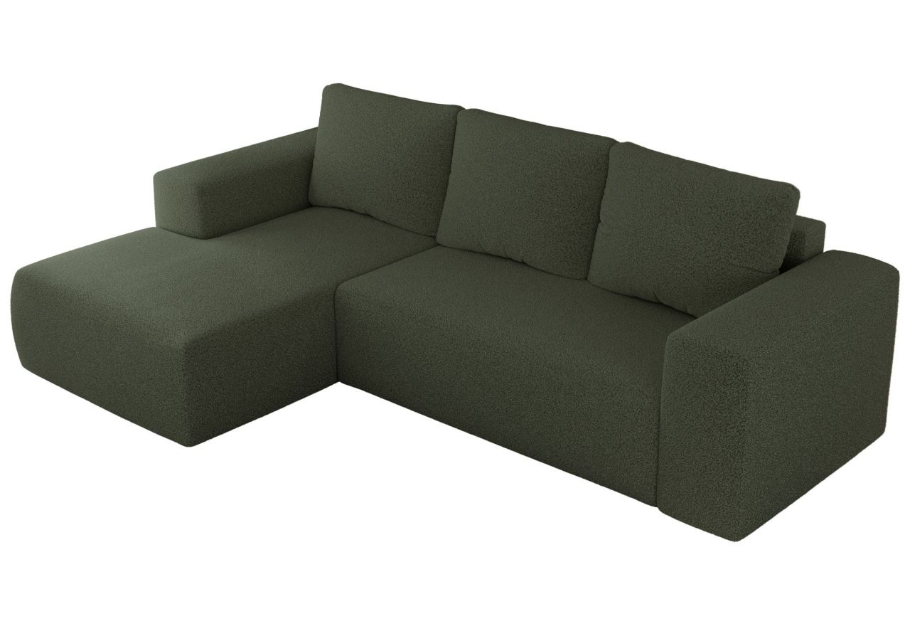 Narożnik TRENTINO L - strona lewa - zielony, boucle