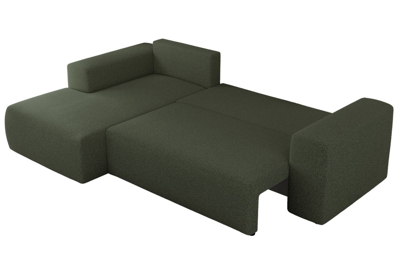 Narożnik TRENTINO L - strona lewa - zielony, boucle