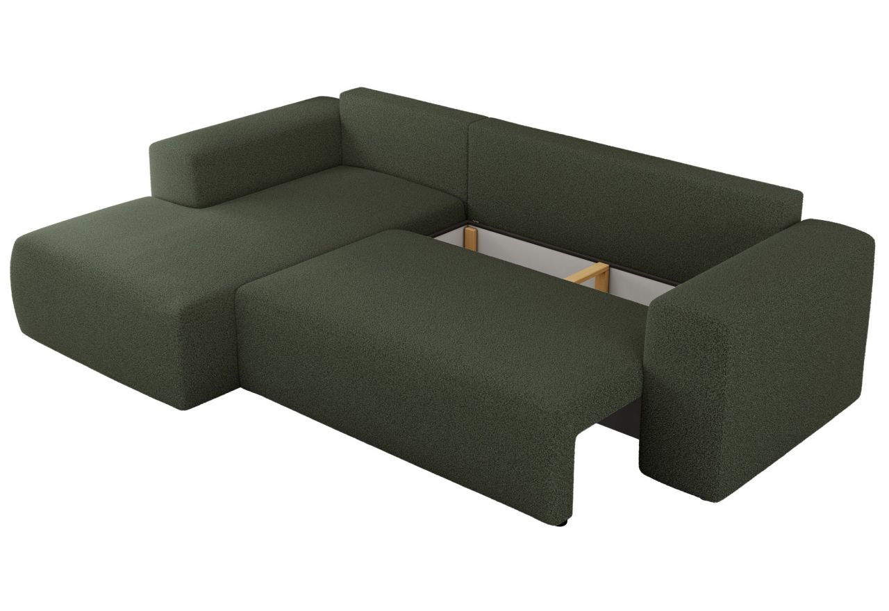 Narożnik TRENTINO L - strona lewa - zielony, boucle