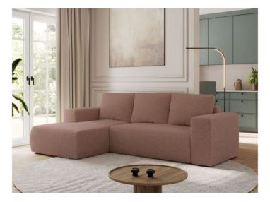 Narożnik TRENTINO L - strona lewa - różowy, boucle