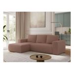 Narożnik TRENTINO L - strona lewa - różowy, boucle