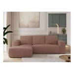 Narożnik TRENTINO L - strona lewa - różowy, boucle