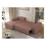 Narożnik TRENTINO L - strona lewa - różowy, boucle