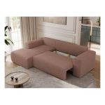 Narożnik TRENTINO L - strona lewa - różowy, boucle