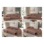 Narożnik TRENTINO L - strona lewa - różowy, boucle