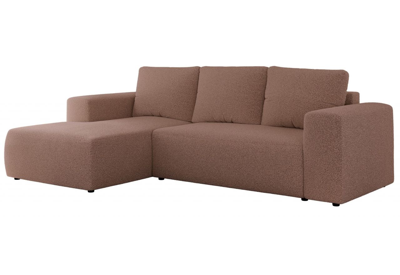 Narożnik TRENTINO L - strona lewa - różowy, boucle