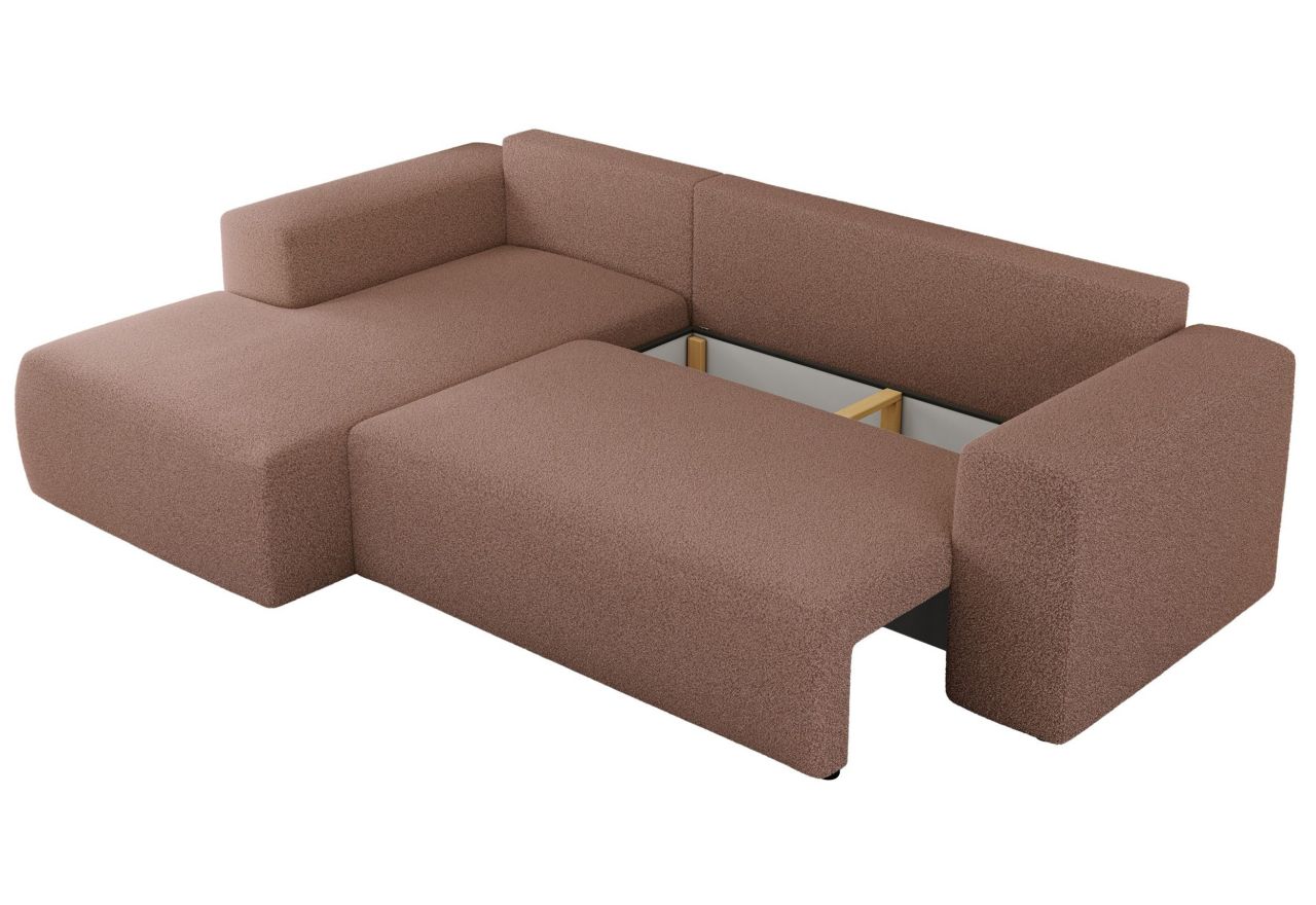 Narożnik TRENTINO L - strona lewa - różowy, boucle