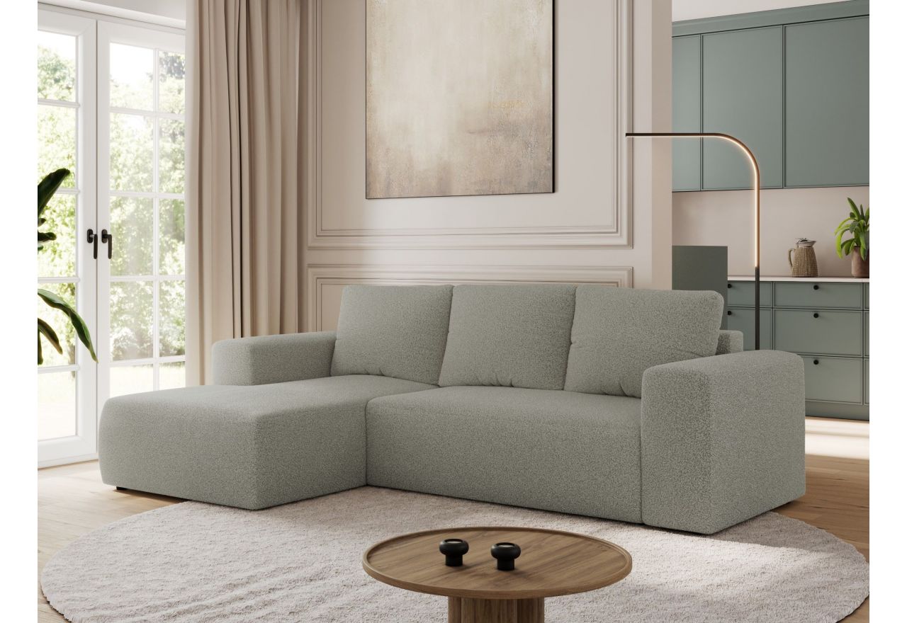 Narożnik TRENTINO L - strona lewa - jasnoszary, boucle