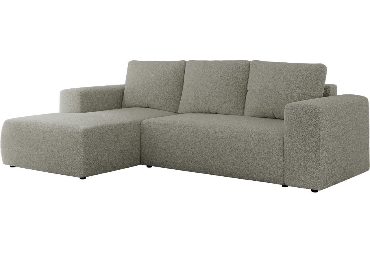 Narożnik TRENTINO L - strona lewa - jasnoszary, boucle