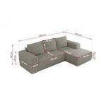 Narożnik TRENTINO L - strona lewa - jasnoszary, boucle