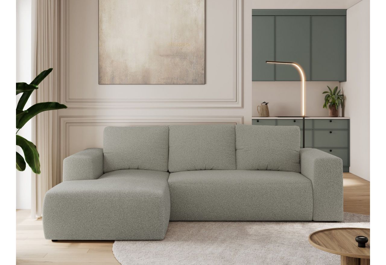 Narożnik TRENTINO L - strona lewa - jasnoszary, boucle