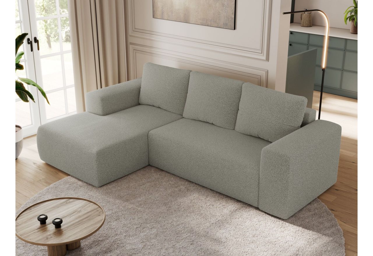 Narożnik TRENTINO L - strona lewa - jasnoszary, boucle