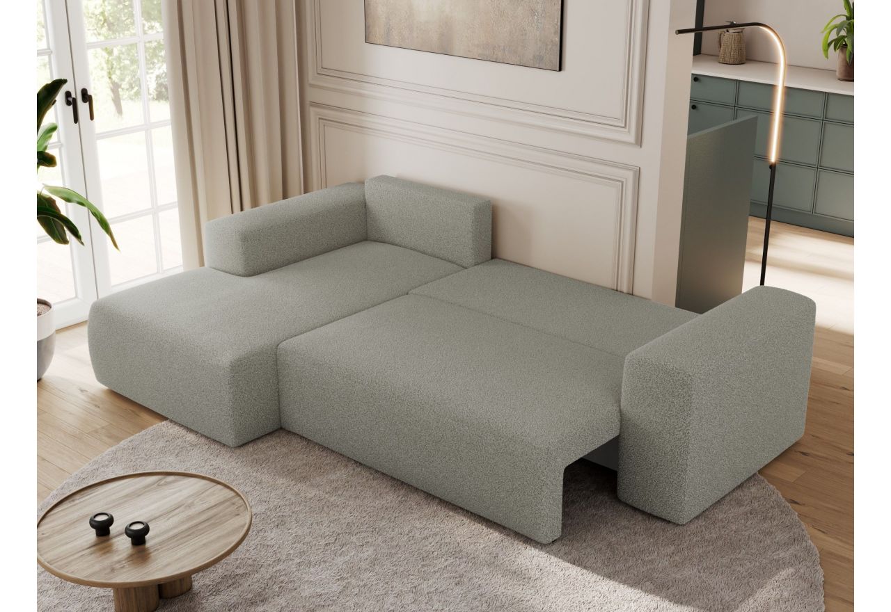 Narożnik TRENTINO L - strona lewa - jasnoszary, boucle