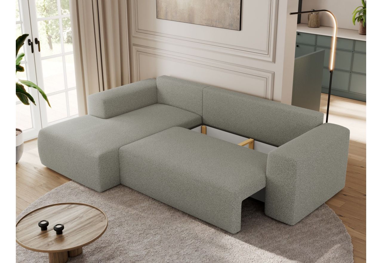 Narożnik TRENTINO L - strona lewa - jasnoszary, boucle