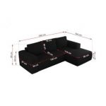 Narożnik TRENTINO L - strona lewa - czarny, boucle