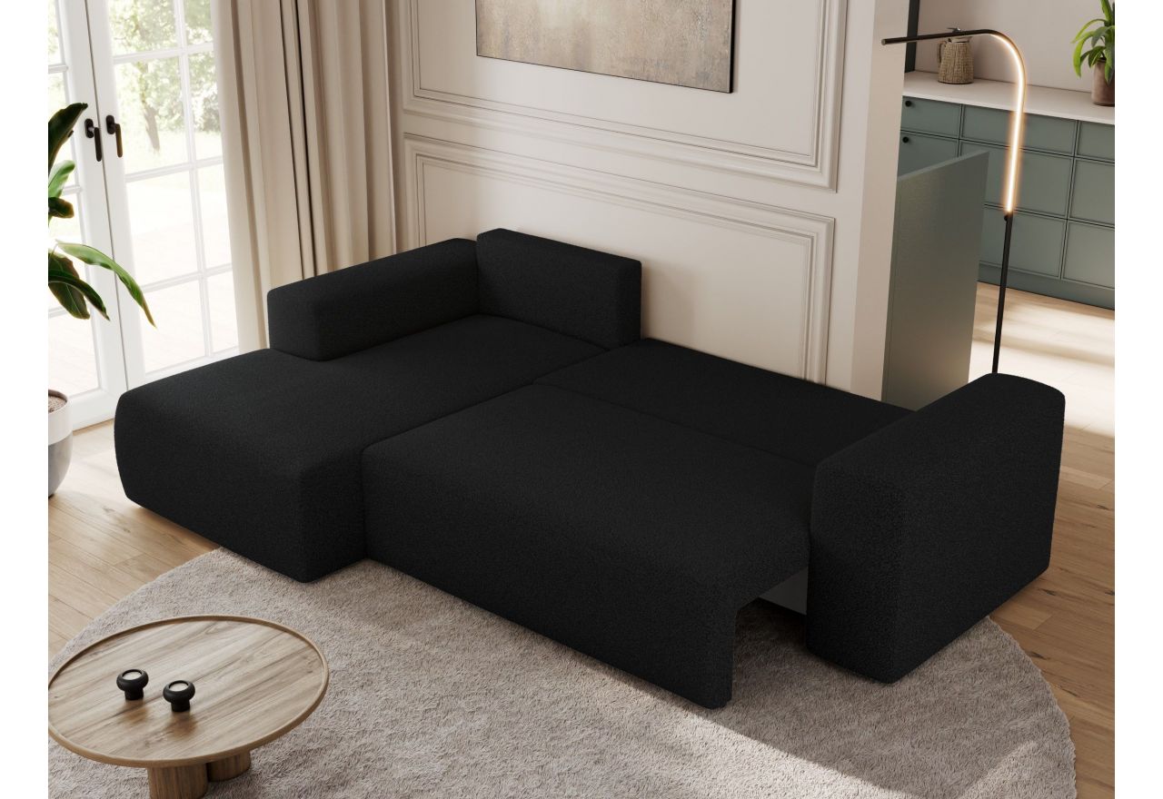 Narożnik TRENTINO L - strona lewa - czarny, boucle