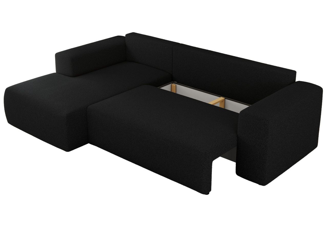 Narożnik TRENTINO L - strona lewa - czarny, boucle