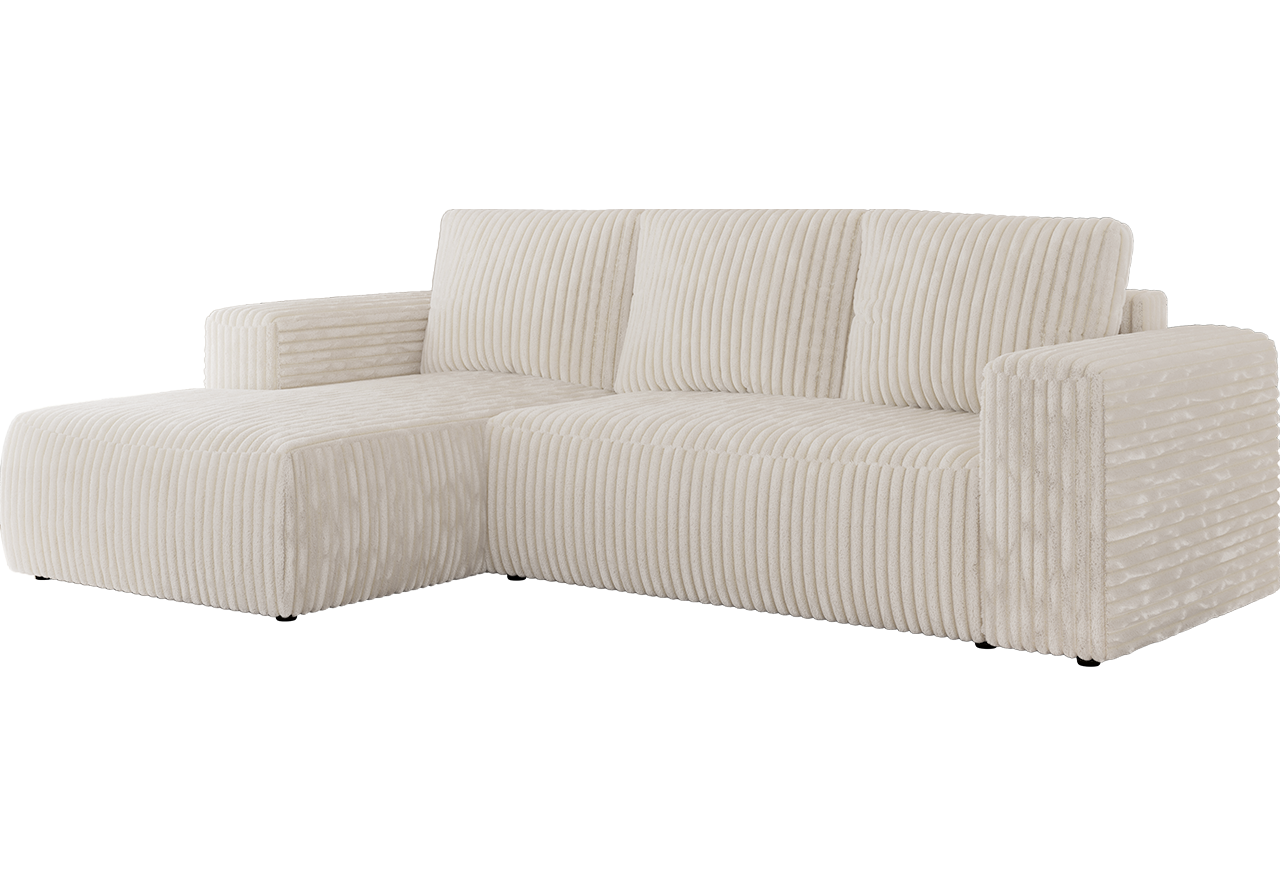 Narożnik TRENTINO L - strona lewa - beżowy, sztruks