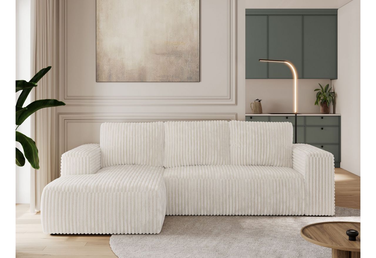 Narożnik TRENTINO L - strona lewa - beżowy, sztruks