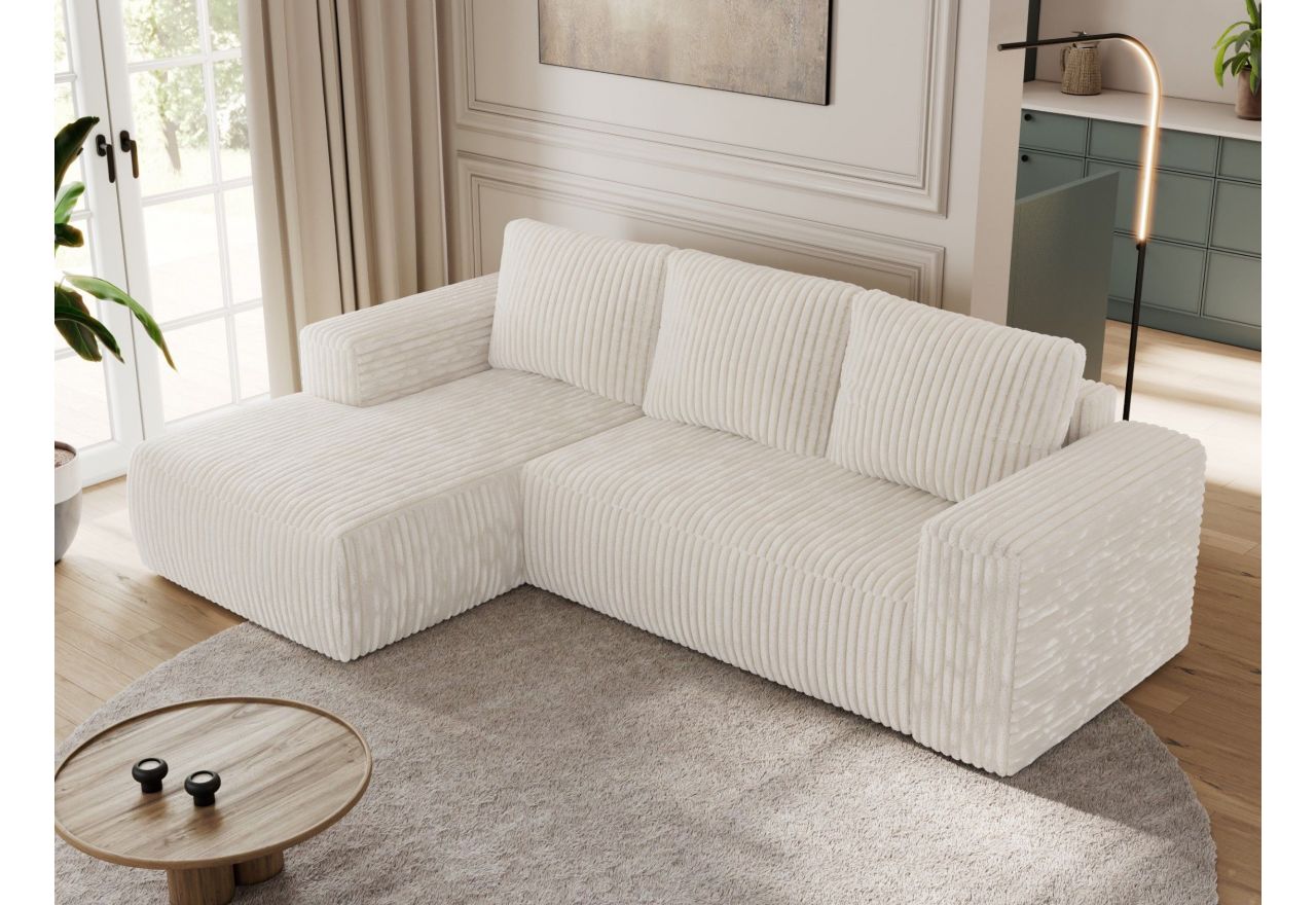 Narożnik TRENTINO L - strona lewa - beżowy, sztruks