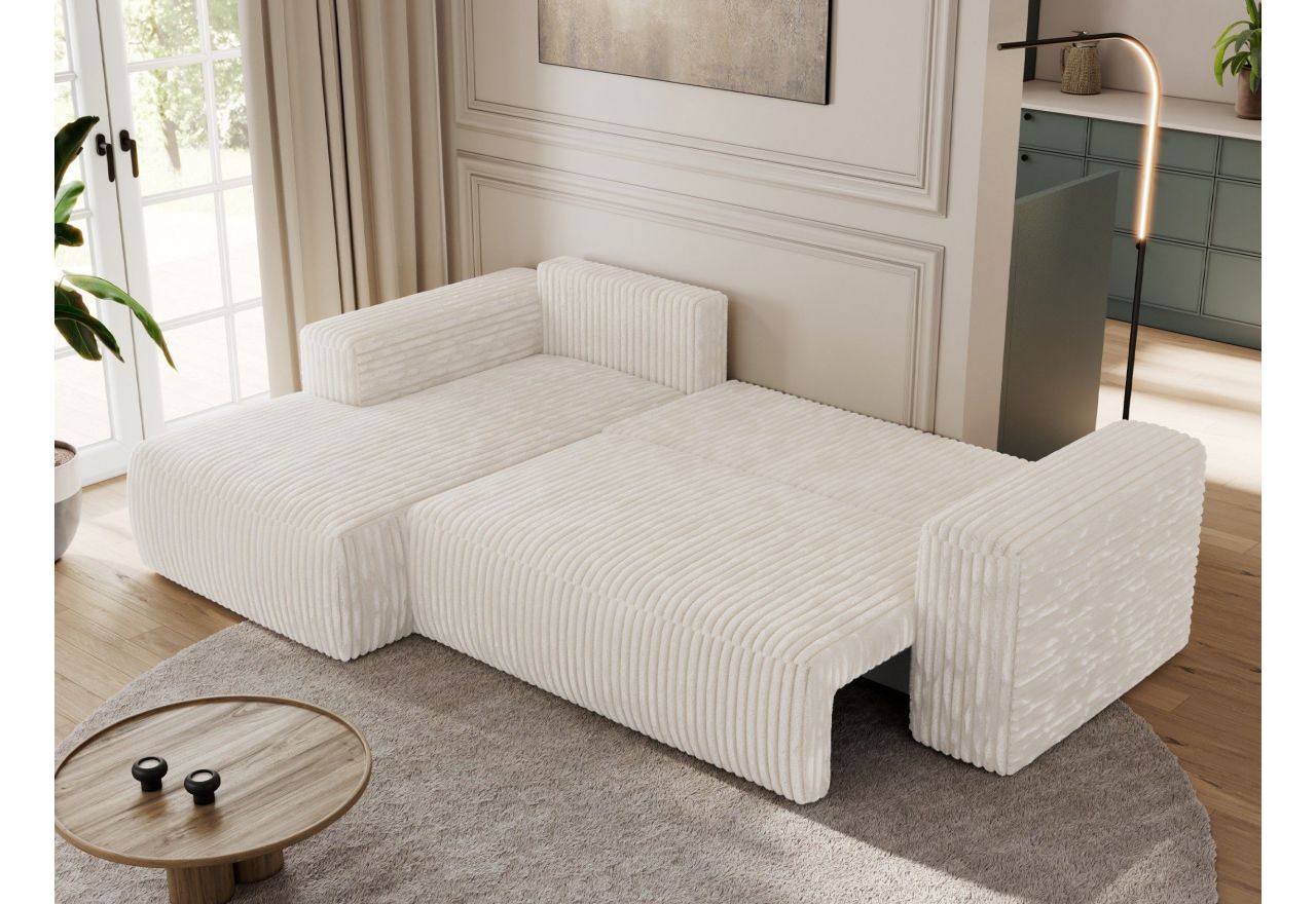 Narożnik TRENTINO L - strona lewa - beżowy, sztruks